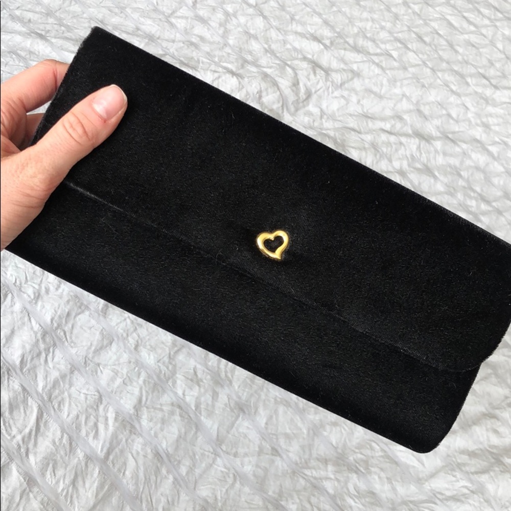 EUC black velvet clutch